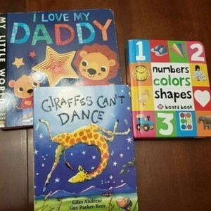 Set Of Toddler Board Books DADDY/GIRAFFES/NUMBERS/COLORS/SHAPES